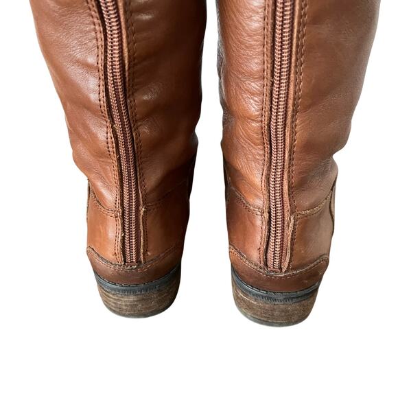 Sam Edelman Penny Back Zip Wide Calf Block Heel Riding Boots Brown Size 7 - Picture 9 of 11